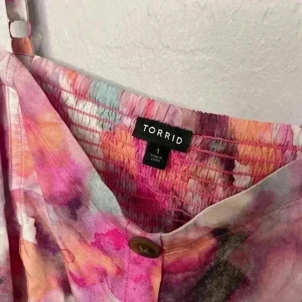 Torrid Multi Color Water Color Babydoll Tank 1 1X 14/16 - Picture 5 of 6